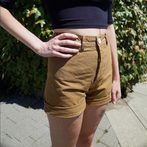 NWT Jesse Kamm tobacco canvas cut-offs shorts